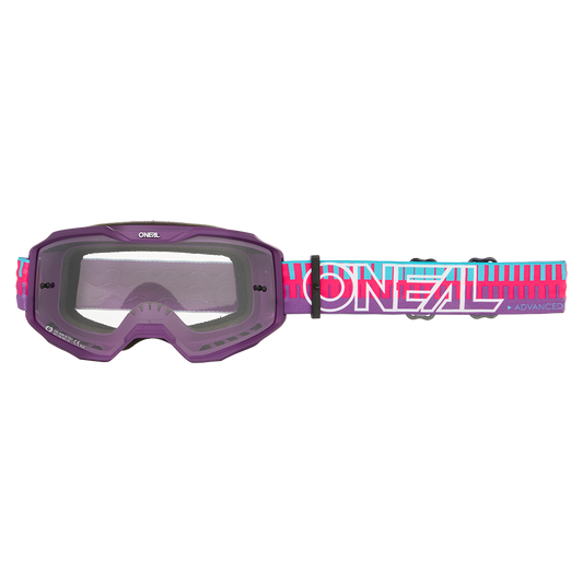 Мотокрос очила O'NEAL B-10 STRIPED PINK/PURPLE - CLEAR V.26
