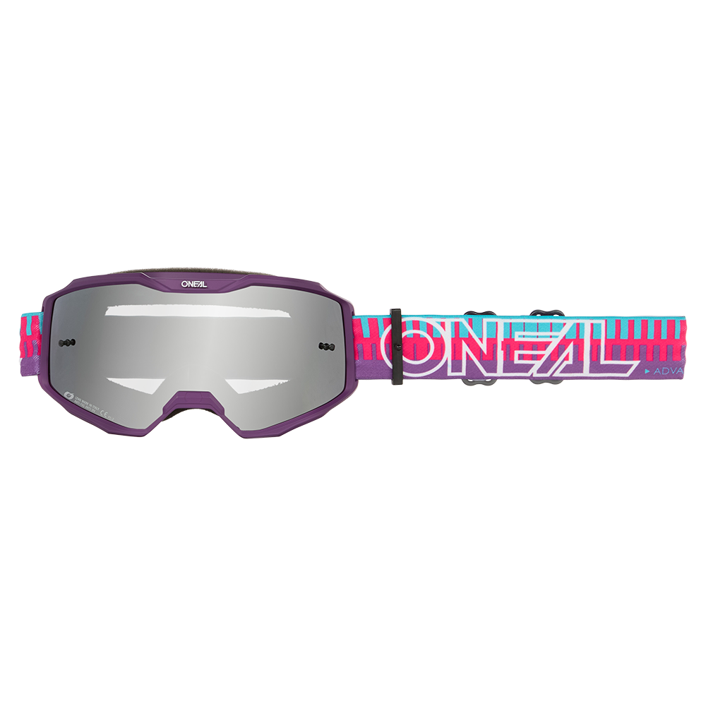 Мотокрос очила O'NEAL B-10 STRIPED PINK/PURPLE - SILVER MIRROR V.26