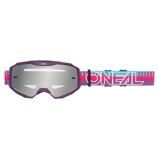 Мотокрос очила O'NEAL B-10 STRIPED PINK/PURPLE - SILVER MIRROR V.26