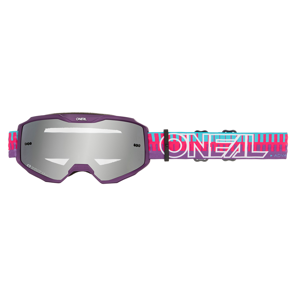 Детски крос очила O'NEAL B-10 STRIPED PINK/PURPLE - SILVER MIRROR V.26