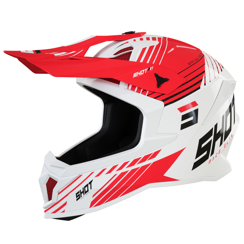 Мотокрос каска SHOT Lite Fury White Red Glossy