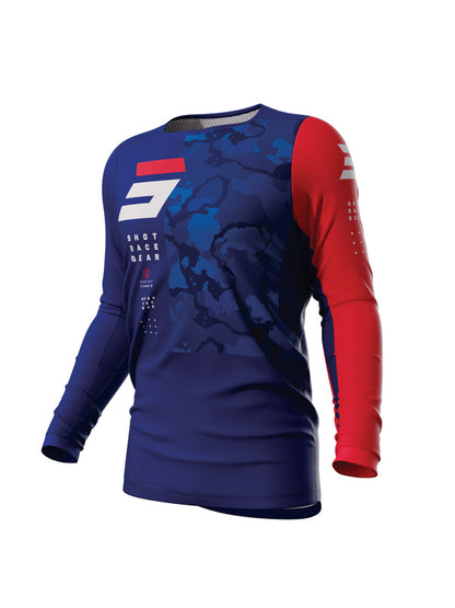 Мотокрос джърси SHOT Contact Camo 2.0 BLUE