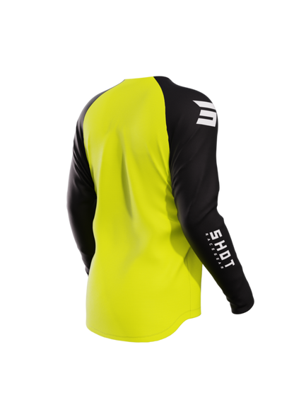 Детско мотокрос джърси SHOT Raw Escape Neon Yellow