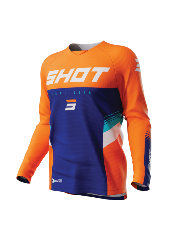 Детско мотокрос джърси SHOT Raw Tracer Neon Orange