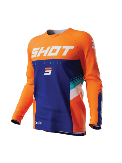 Детско мотокрос джърси SHOT Raw Tracer Neon Orange