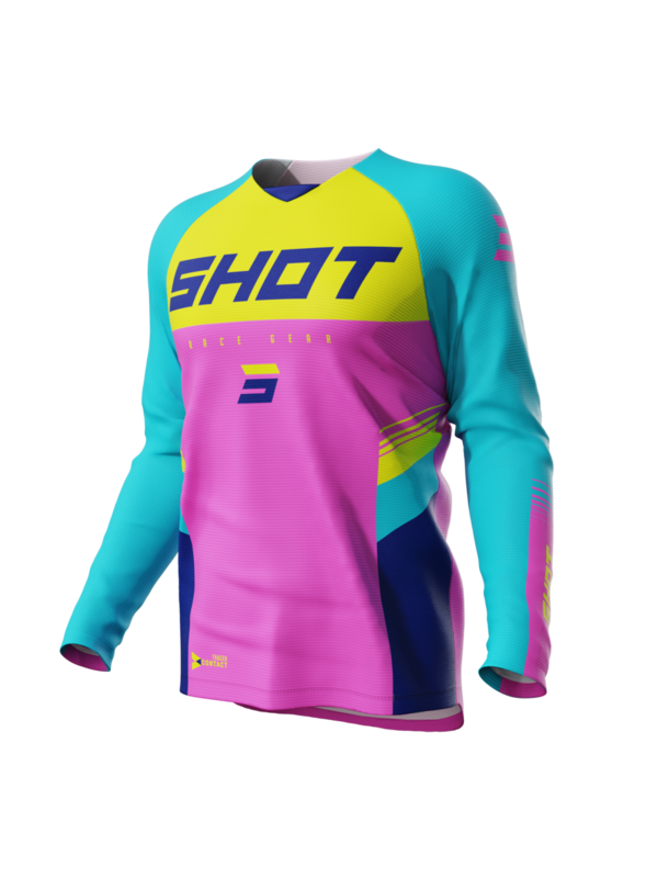Детско мотокрос джърси SHOT Raw Tracer Pink