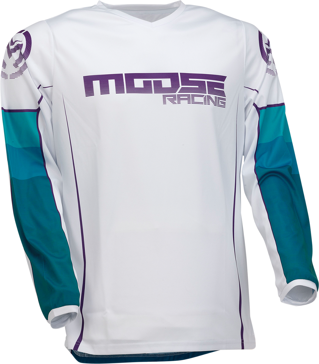 Мотокрос блуза MOOSE RACING QUALIFIER WHITE/BLUE