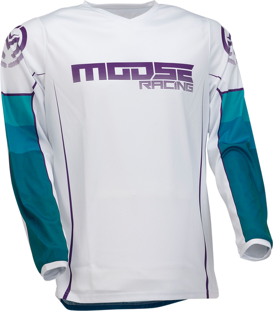 Мотокрос блуза MOOSE RACING QUALIFIER WHITE/BLUE