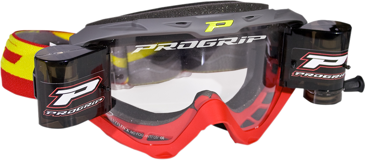 Мотокрос очила PROGRIP RIOT ROLL OFF GREY/RED