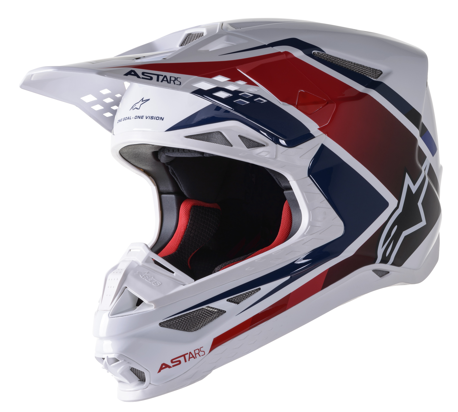 Мотокрос каска ALPINESTARS SM10 Carb WHITE/RED/BLUE