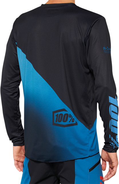 Вело джърси 100% R-CORE X LS BLACK/BLUE/RED