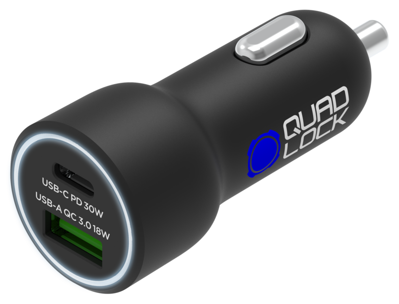 QUAD LOCK Dual USB (C+A) Car Charger 48W
