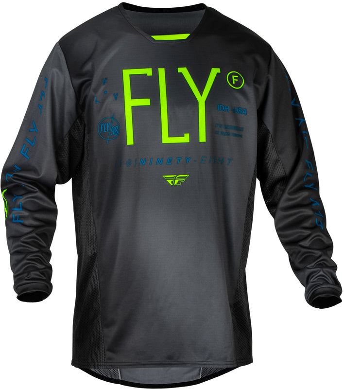 Детска мотокрос блуза FLY RACING Kinetic Prodigy- Charcoal/Neon Green/True Blue