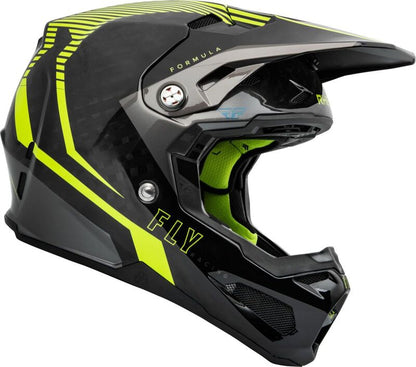 Мотокрос каска FLY RACING Formula Carbon Tracer Helmet - Hi-Vis/Black