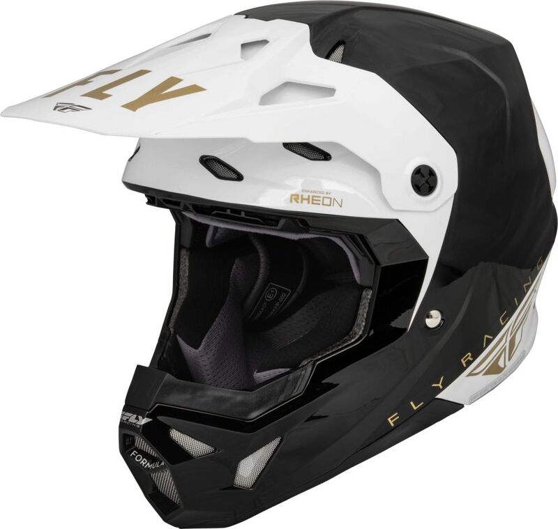 Мотокрос каска FLY RACING Formula CP Slant- Black/White/Gold