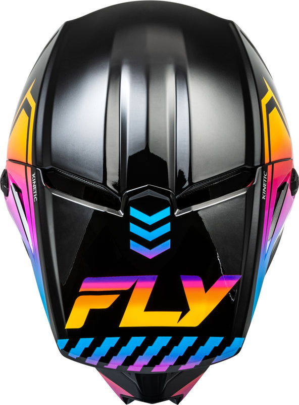 Детска крос каска FLY RACING Kinetic Menace - Black/Sunrise