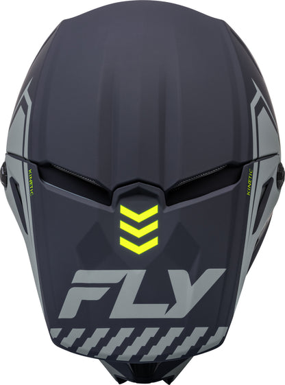 Детска крос каска FLY RACING Kinetic Menace - Matte Grey/Hi-Vis