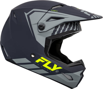 Детска крос каска FLY RACING Kinetic Menace - Matte Grey/Hi-Vis