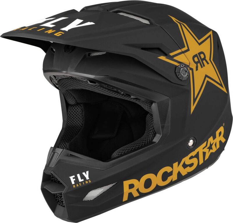 Мотокрос каска FLY RACING Formula Kinetic Rockstar - Matte Black/Gold