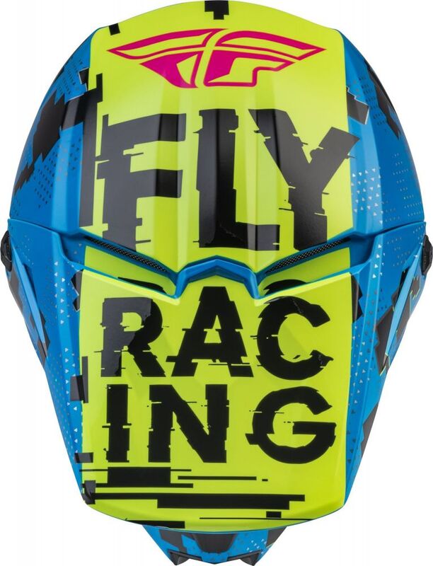 Детска крос каска FLY RACING Kinetic Scan- Blue/Hi-Vis-Pink