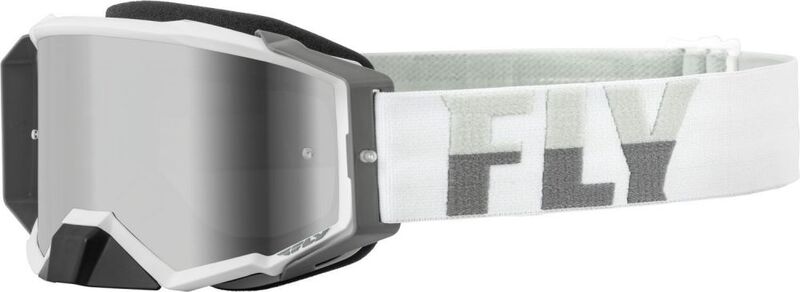 Мотокрос очила FLY RACING Zone Pro White/Grey - Silver Mirror/Smoke Lens