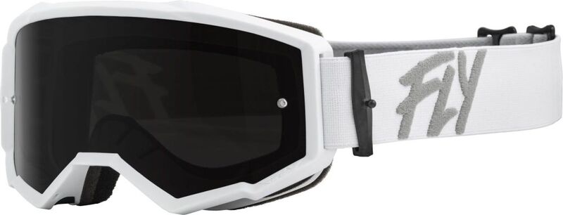 Мотокрос очила FLY RACING Zone White W/ Dark Smoke/Smoke Lens