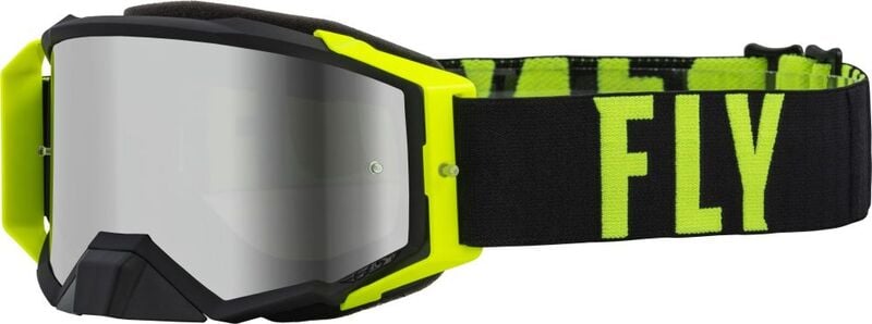 Мотокрос очила FLY RACING Zone Pro Black/Hi-Vis - Silver Mirror/Smoke Lens