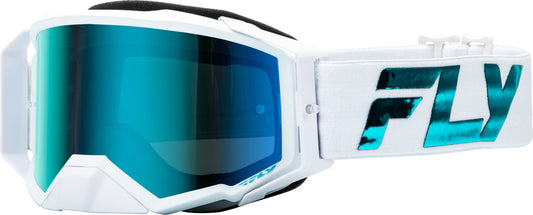 Мотокрос очила FLY RACING Zone Elite White/Teal - Teal/Sky Blue Lens