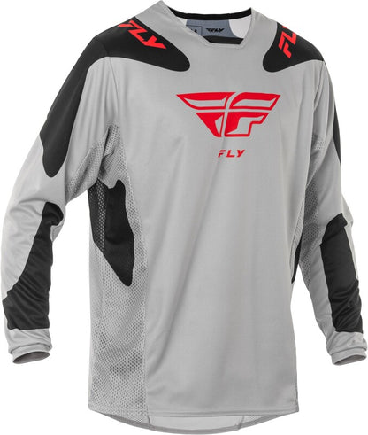 Мотокрос блуза FLY RACING Kinetic SYM-Light Grey/Red/Black 2025