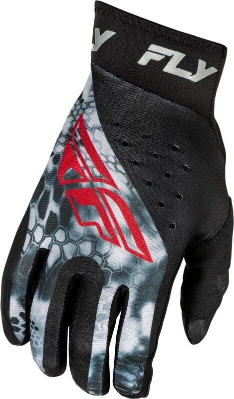 Мотокрос ръкавици FLY RACING Pro Lite Kryptek- Black/Red/Grey 2025