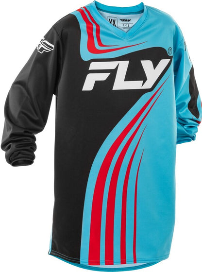 Детска мотокрос блуза FLY RACING F-16 Riding - Cyan/Black/Red 2025