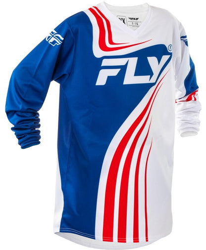 Детска мотокрос блуза FLY RACING F-16 Riding - Red/White/Blue 2025