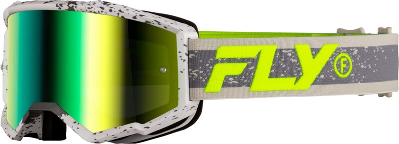 Мотокрос очила FLY RACING Zone Dark Grey/Hi-Vis - Iridiscent Green Mirror Lens 2025