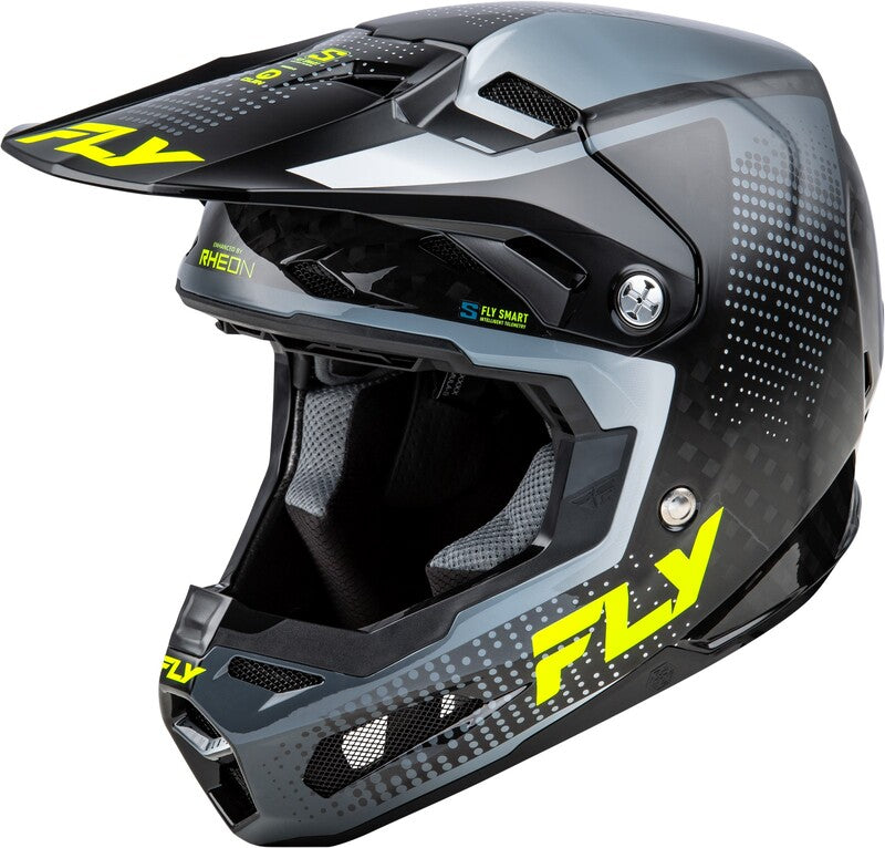 Мотокрос каска FLY RACING Formula S Carbon Protocol-Black Carbon/Grey/Hi-Vis 2025