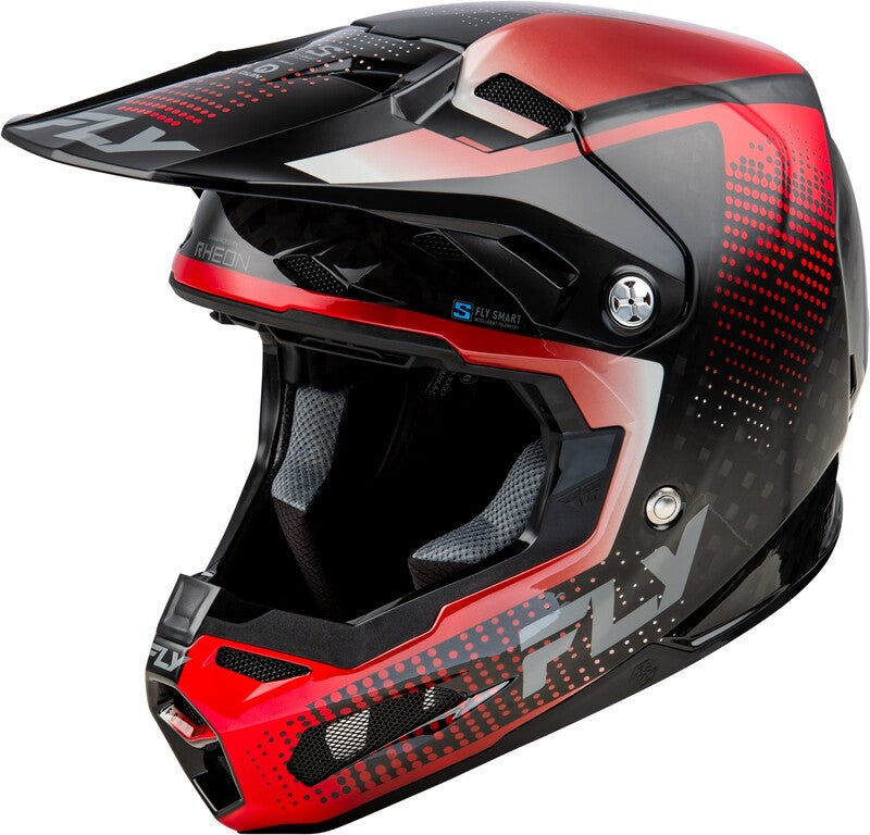 Мотокрос каска FLY RACING Formula S Carbon Protocol-Black Carbon/Red 2025