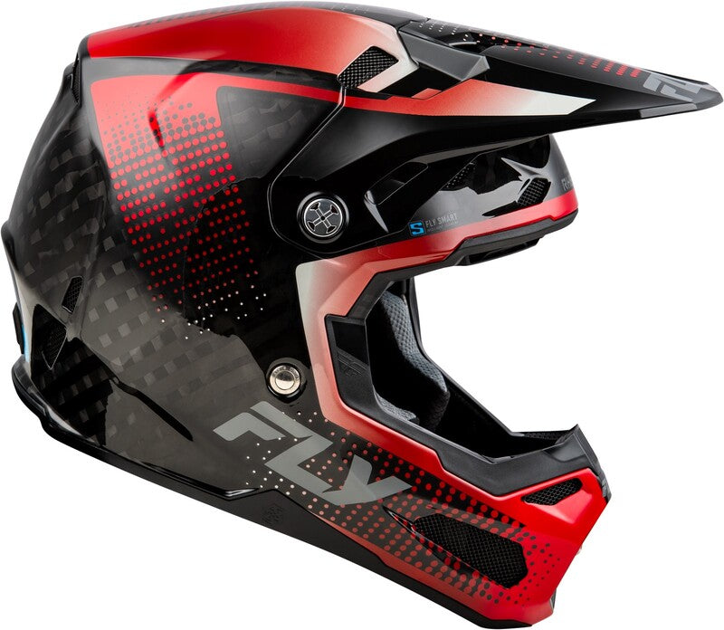 Мотокрос каска FLY RACING Formula S Carbon Protocol-Black Carbon/Red 2025