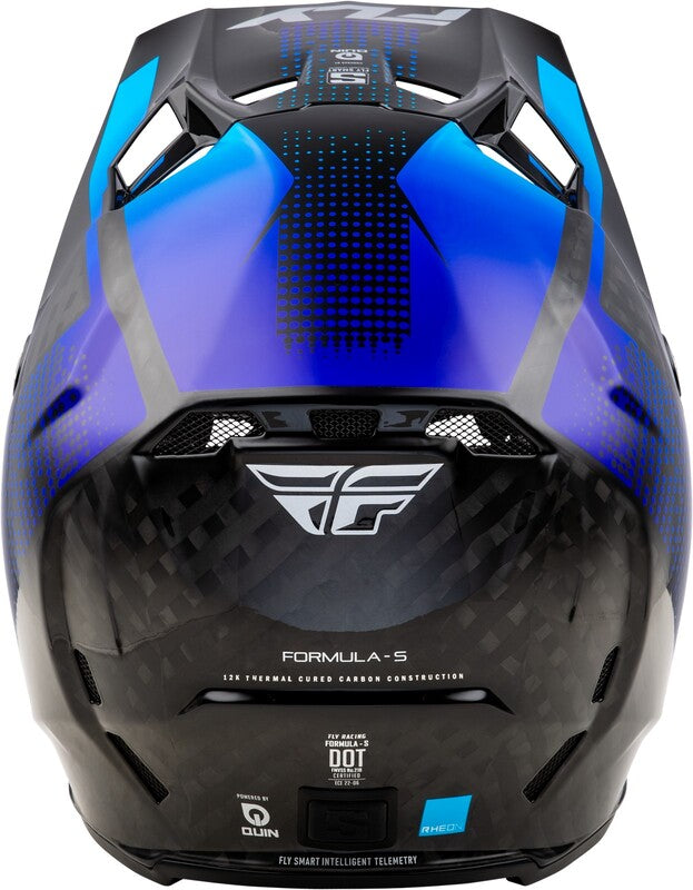 Мотокрос каска FLY RACING Formula S Carbon Protocol-Black Carbon/Blue 2025