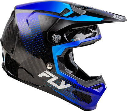 Мотокрос каска FLY RACING Formula S Carbon Protocol-Black Carbon/Blue 2025