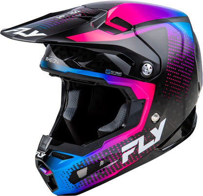 Мотокрос каска FLY RACING Formula S Carbon Protocol-Black Carbon/Blue/Pink 2025