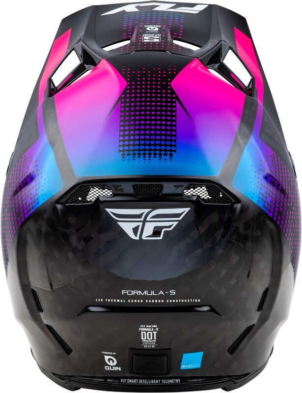 Мотокрос каска FLY RACING Formula S Carbon Protocol-Black Carbon/Blue/Pink 2025