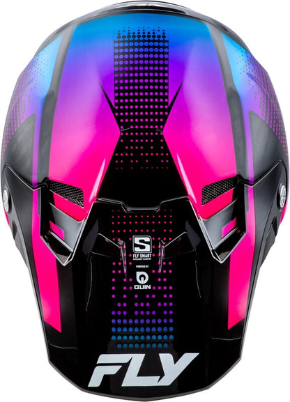 Мотокрос каска FLY RACING Formula S Carbon Protocol-Black Carbon/Blue/Pink 2025