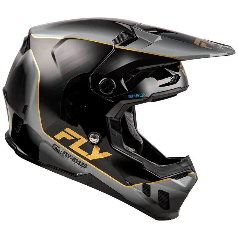 Мотокрос каска FLY RACING Formula CC L.E. Underglow - Black/Grey/Gold 2025