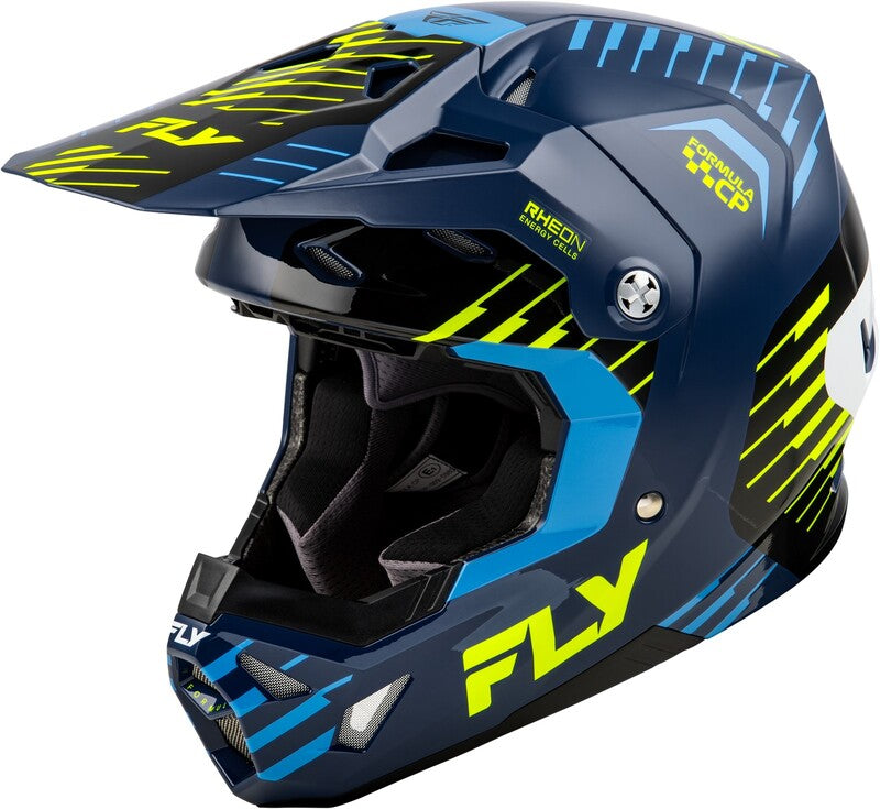 Мотокрос каска FLY RACING Formula CP Slice - Navy/Hi-Vis/White 2025