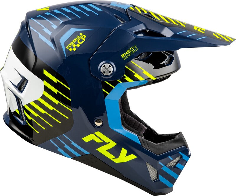 Мотокрос каска FLY RACING Formula CP Slice - Navy/Hi-Vis/White 2025