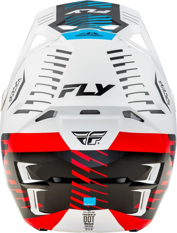 Мотокрос каска FLY RACING Formula CP Slice - White/Red/Cyan 2025