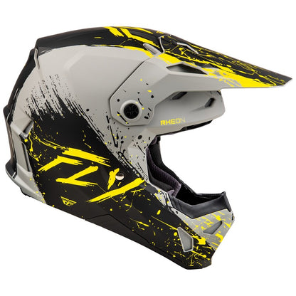 Мотокрос каска FLY RACING Formula CP Manic - Matte Grey/Black/Yellow 2025