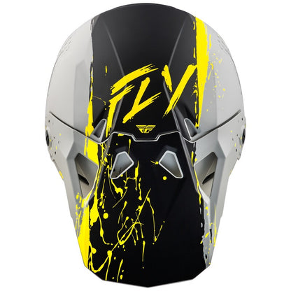 Мотокрос каска FLY RACING Formula CP Manic - Matte Grey/Black/Yellow 2025