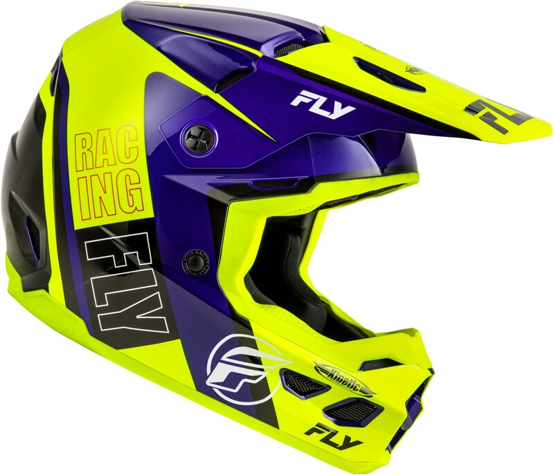 Мотокрос каска FLY RACING Formula Kinetic Rally-Hi-Vis/Blue/Black 2025