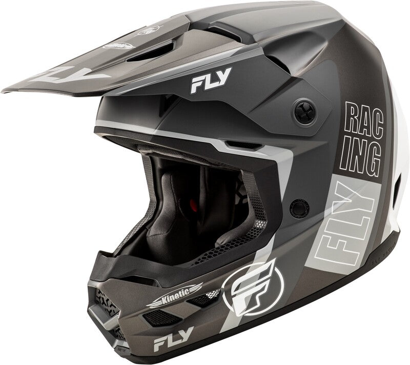 Мотокрос каска FLY RACING Formula Kinetic Rally-Matte Grey/Black/White 2025