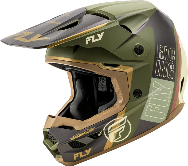 Мотокрос каска FLY RACING Formula Kinetic Rally-Matte Moss Grey/Khaki/Off-Whitee 2025